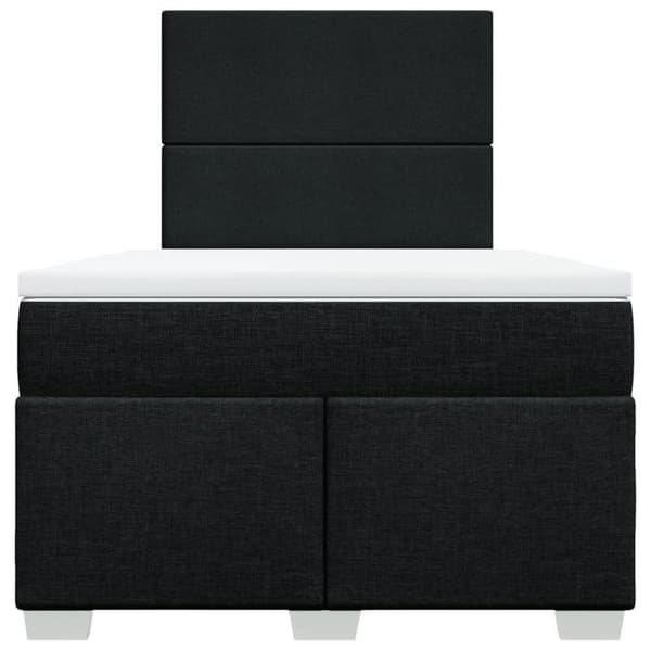 Maison Exclusive - Seng med lameller og madras Sort 120x200 cm Stof