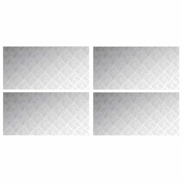 Maison Exclusive - Nez de marche 4 pc 100 x 50 cm Silver Aluminium Rektangulär
