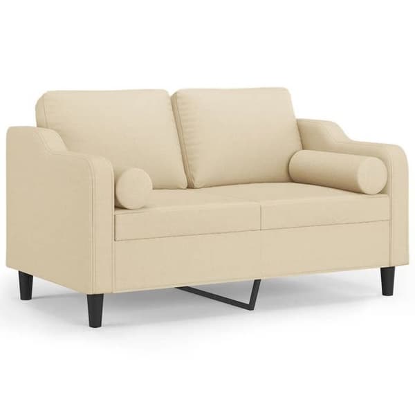 Soffa 2 platser - Maison Exclusive - Krämfärgad tyg - Robust metallram - 138x77x80 cm Grädde