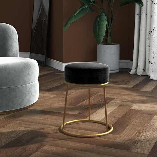 Maison Exclusive - Rund Sort Velour Taburet