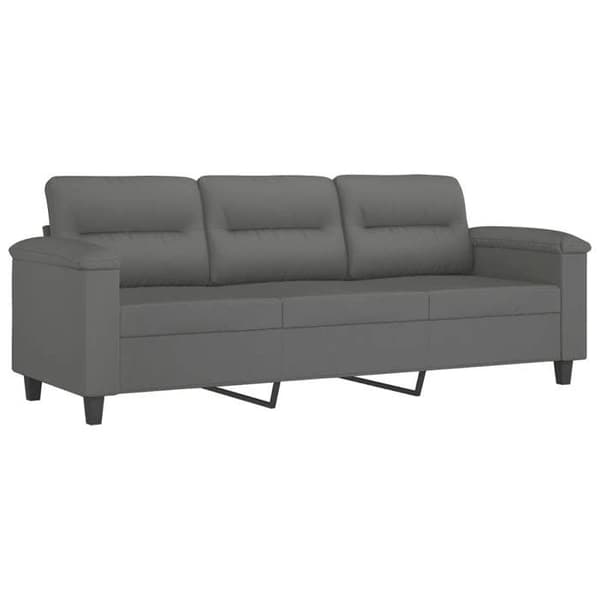 Maison Exclusive - Soffa 3 platser med mörkgrå kuddar 180 cm