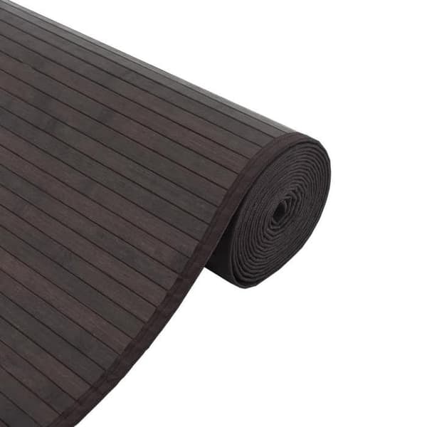 Maison Exclusive - Mörkbrun rektangulär matta 100x200 cm bambu