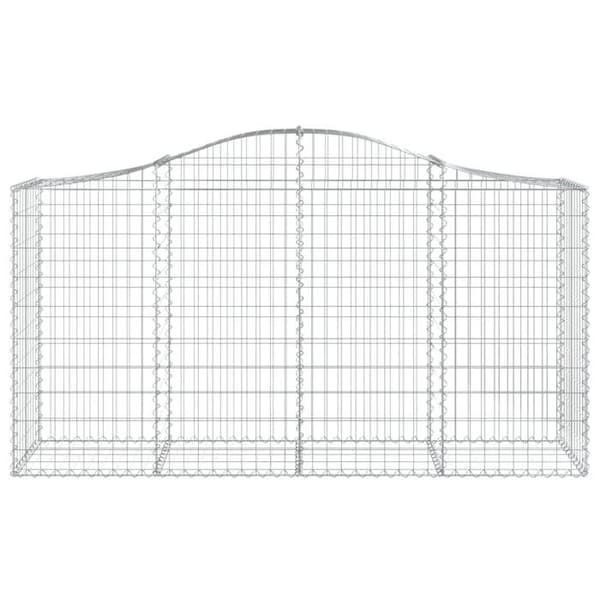 Gabionkorgar - Exklusivt Hem - 20 st - 200 x 50 x 100/120 cm - galvaniserat järn 3,5 mm silver-