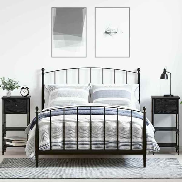 Maison Exclusive - Natbord 2 stk Sort eg 33,5 x 36 x 70 cm