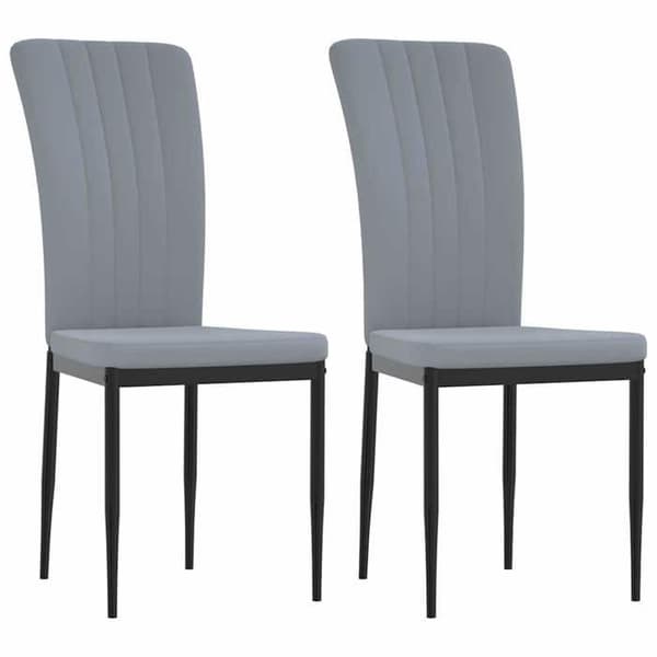 Maison Exclusive - Matstolar set om 2 Ljusgrå Sammet