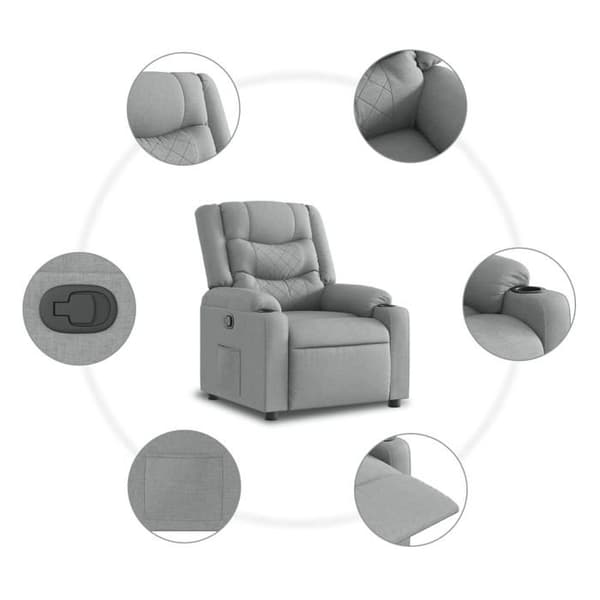 Maison Exclusive - Lätt grå recliner i tyg