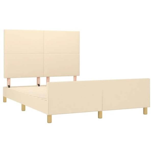 Maison Exclusive - Sengestel uden madras creme 140x190 cm stof