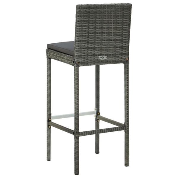 Maison Exclusive - Barstolar med kuddar, set om 6, grå flätad resin