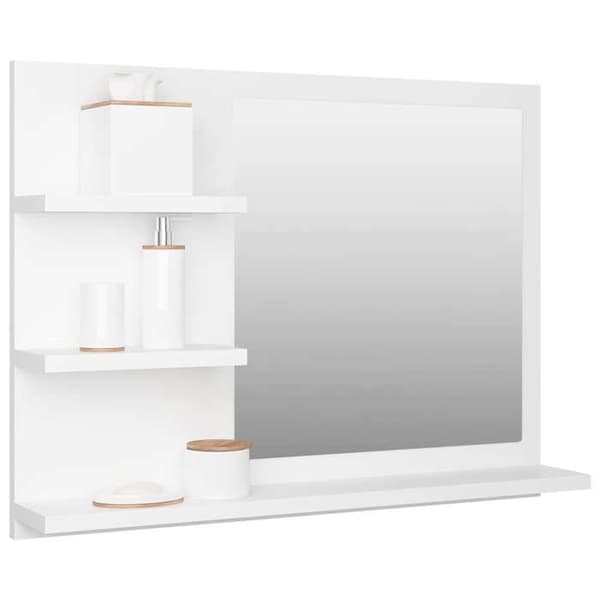 Maison Exclusive - Vit badrumsspegel 60x10,5x45 cm ingenjörsträ
