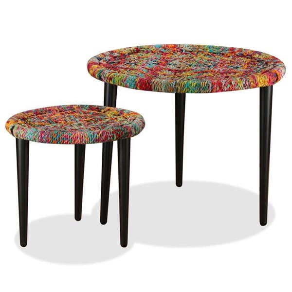 Maison Exclusive - 2 stk. chindi vævet detaljer multicolor sofabord