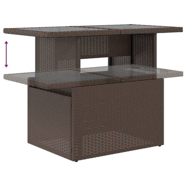 Maison Exclusive - Trädgårdsmöbler och kuddar 11 delar brun flätad resin