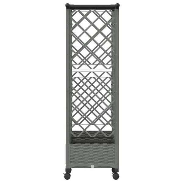 Maison Exclusive - Høj Seng med Gitter og Lys Grå Tag 164 x 40 x 127 cm PP Ljusgrått