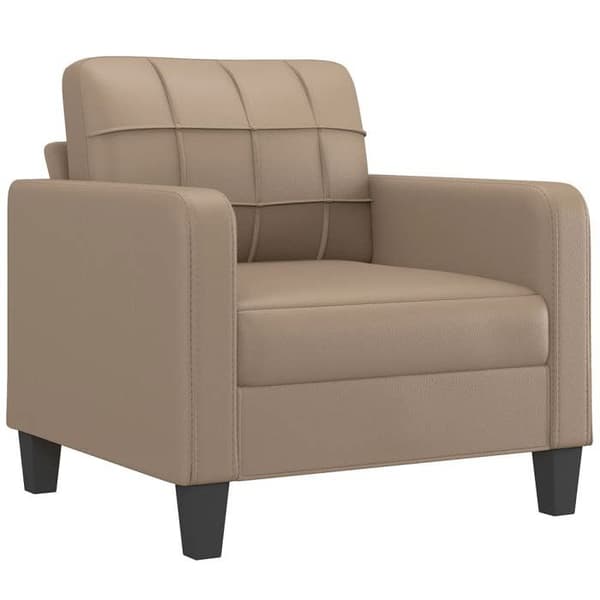 Maison Exclusive - 3-delars soffgrupp med kuddar Cappuccino konstläder