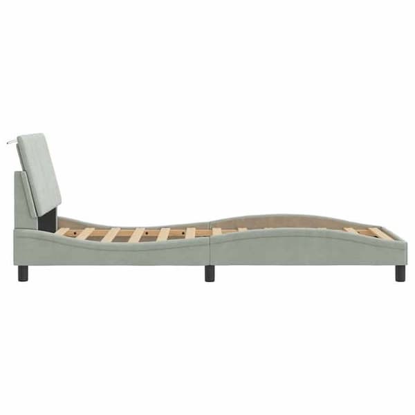 Maison Exclusive - Sängram utan madrass Hanko ljusgrå 80x200 cm sammet