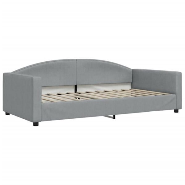 Daybed med trille og lysegrå madras 100x200 cm stof75 [cm]