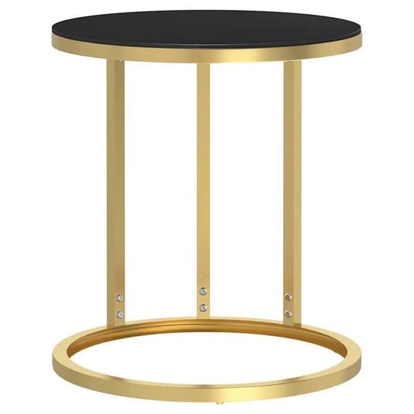 Maison Exclusive - Sidebord Guld og sort 45 cm Hærdet glas