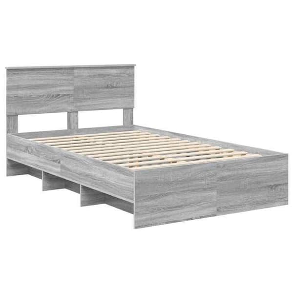 Maison Exclusive - Sängram Sonoma grå 135 x 190 cm Ingenjörsträ