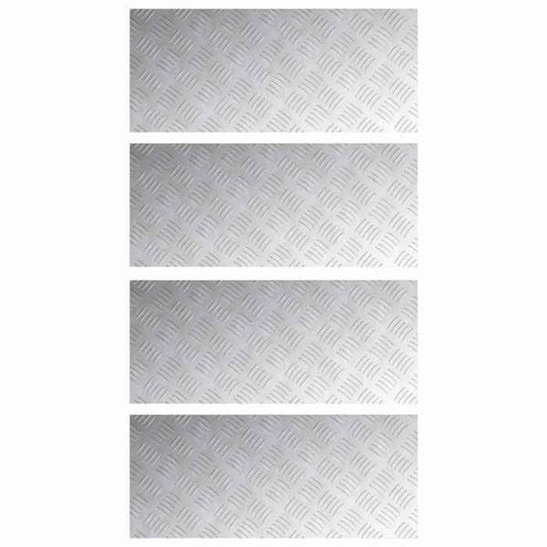 Maison Exclusive - Nez de marche 4 pc 70 x 30 cm Silver Aluminium Rektangulär