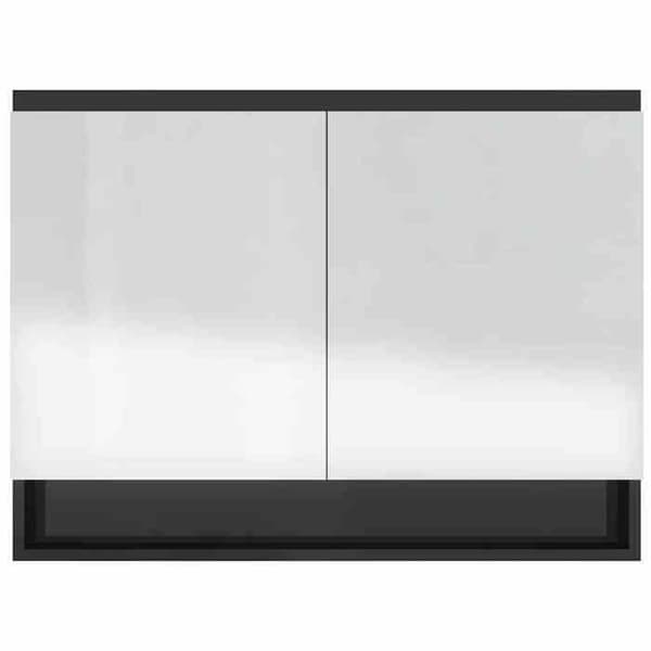 Maison Exclusive - Badeværelsesspejlskab 80x15x60 cm MDF Sort højglans