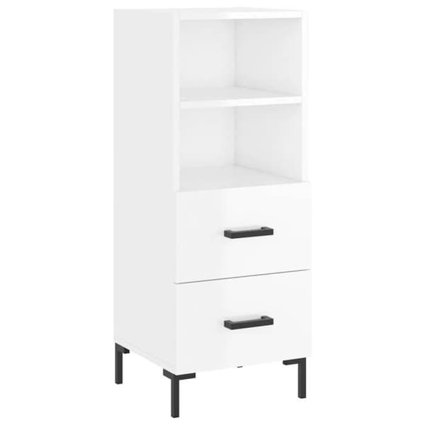 Maison Exclusive - Buffé Vit glänsande 34,5x34x90 cm Ingenjörsträ