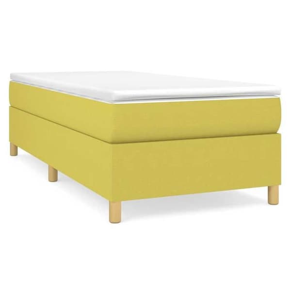 Maison Exclusive - Sengebund med lameller grøn 90x190 cm stof