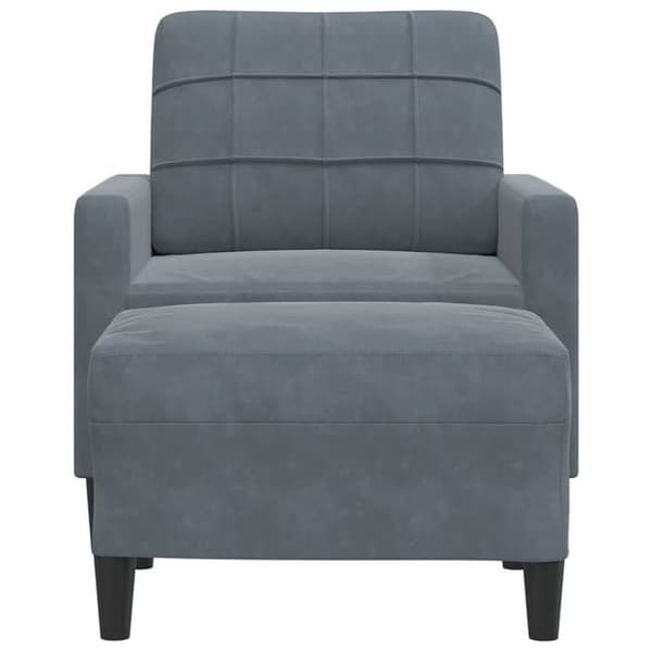 Maison Exclusive - Fåtölj med fotpall Mörkgrå 60 cm Sammet Mörkgrå