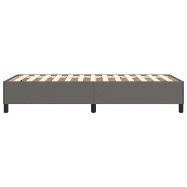Maison Exclusive - Sengebund med grå lameller 80x200 cm i kunstlæder