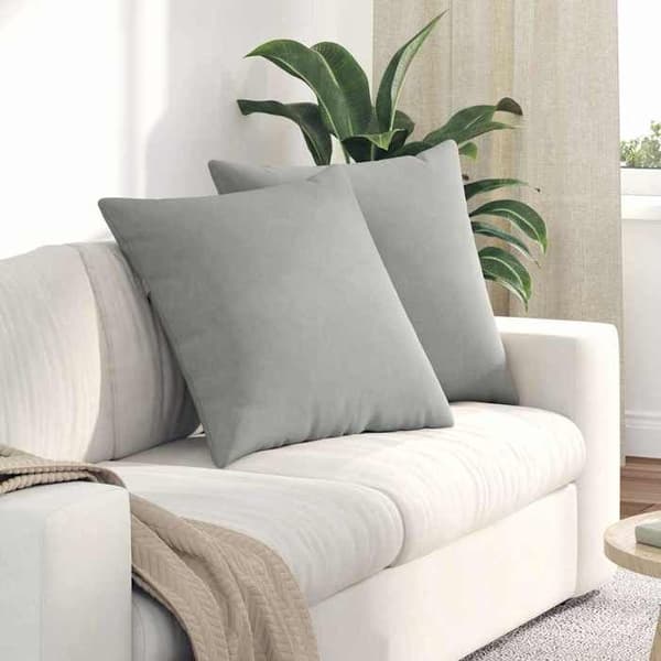 Sofa puder - EKSKLUSIV HUS - 60 x 60 cm - Sæt med 2 stk. - Lys grå - Aftagelige Ljusgrått