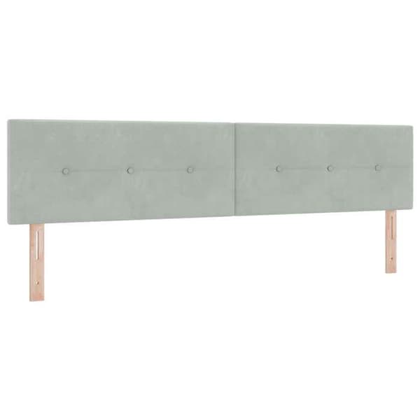 Maison Exclusive - Boxspring säng med madrass Ljusgrå 200 x 200 cm Sammet Ljusgrått