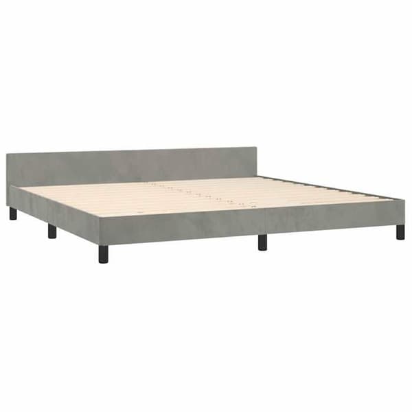 Maison Exclusive - Sängram utan madrass ljusgrå 200x200 cm sammet