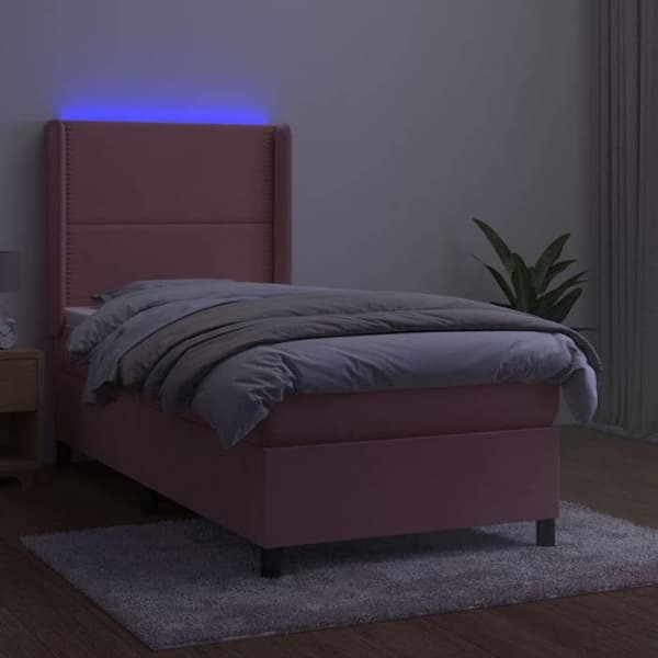 Maison Exclusive - Patja, sängynpuu, patja ja LED Raskas 80x200 cm Sametti