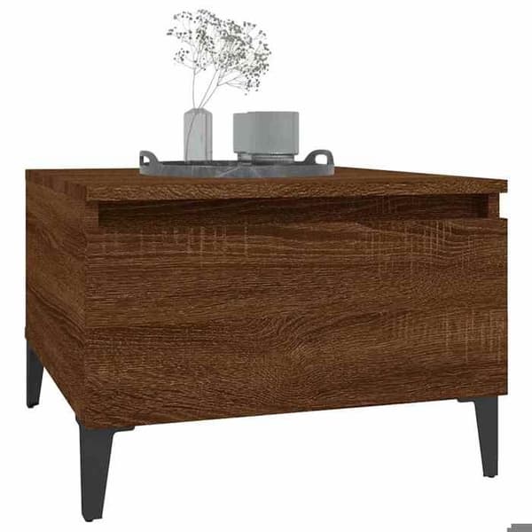 Maison Exclusive - 2 stk. sideborde i brunt egetræ 50x46x35 cm ingeniørtræ