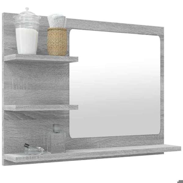 Maison Exclusive - Sonoma grå badrumsspegel 60x10,5x45 cm Ingenjörsträ