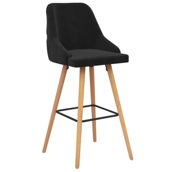Maison Exclusive - Barstolar set om 2 svart sammet Svart