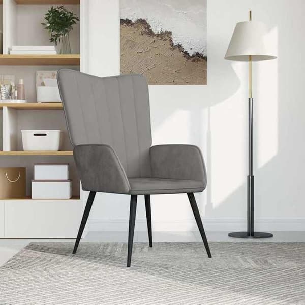 Maison Exclusive - Ljusgrå Velour Relaxstol Ljusgrått
