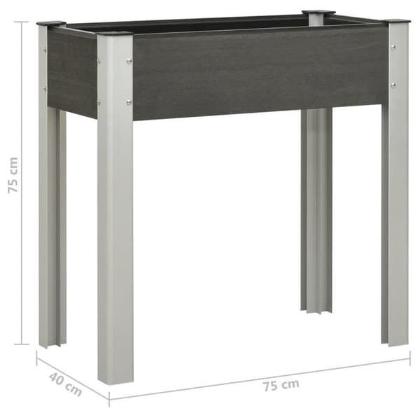 Maison Exclusive - Upphöjd trädgårdssäng 75x40x75 cm WPC Grå grå