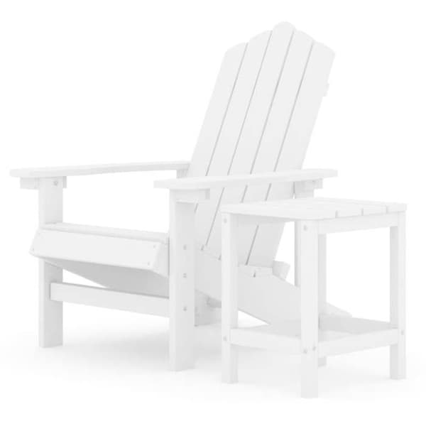 Maison Exclusive - Adirondack trädgårdsstol med PEHD bord Vit Vit