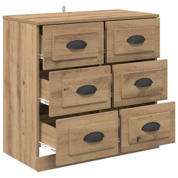Maison Exclusive - Buffet i håndlavet egetræ 70 x 35,5 x 67,5 cm Ingeniørtræ