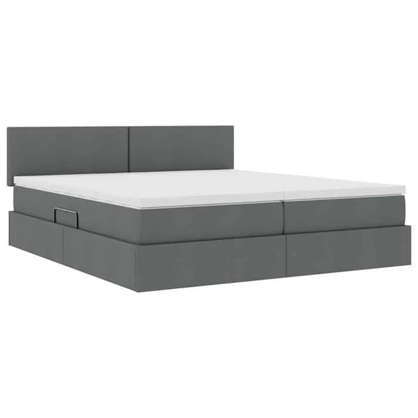 Maison Exclusive - Mørkegrå Opbevaringsseng 200 x 200 cm Syntetisk Læder Mörkgrå