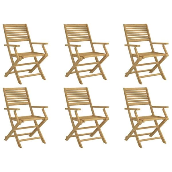 Maison Exclusive - Fällbara stolar set om 6 54,5x61,5x86,5cm massiv akaciaträ