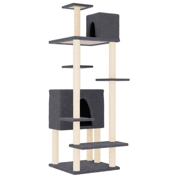 Maison Exclusive - Kattekradsetræ med sisal kløer Mørkegrå 154 cm Mörkgrå
