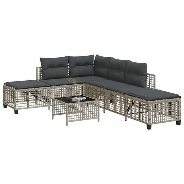 Loungebænke - MAISON EXCLUSIVE - Rattan - 3 dele - Lys grå - Side sæde 5 positioner ljusgrått