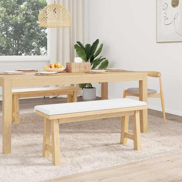 Bænkepude - EKSKLUSIV HUS - L-formet - 35 cm dybde - Polyester - Skridsikker bund Vit