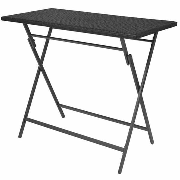 Maison Exclusive - Fällbart utomhusmatbord 7 delar i stål och flätad resin