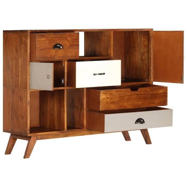 Maison Exclusive - Buffet 115x35x86 cm Solid akacietræ Mörk honungsyta