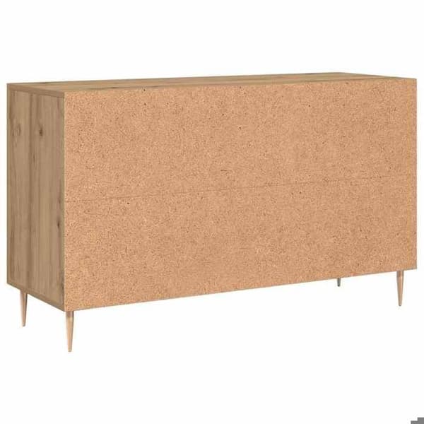 Buffé bas - EXKLUSIVT HUS - 100x36x60 cm - Ingenjörsträ - Ek - 1 dörr, metallben Ek