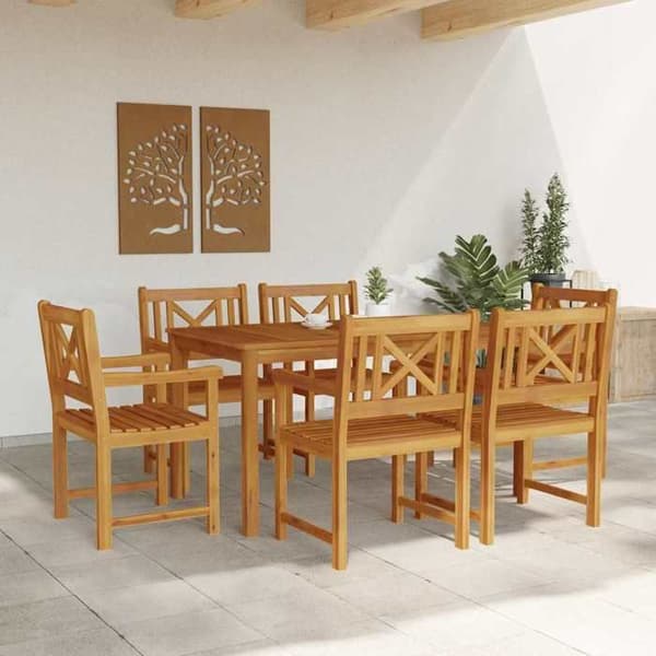 Maison Exclusive - 7 pc spisebordssæt til haven Brun brun