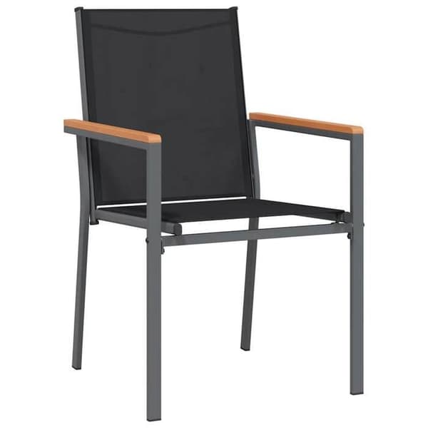 Maison Exclusive - Have spisebordssæt 7 dele sort textilene og stål Svart