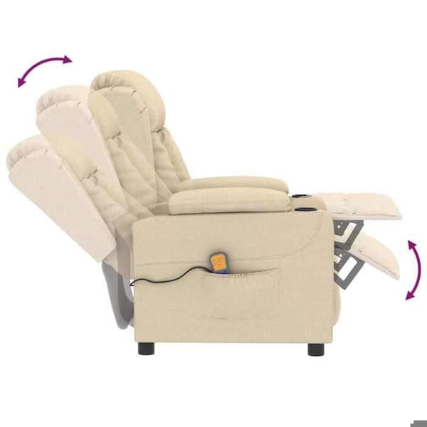 Maison Exclusive - Massagefåtölj Creme Tyg