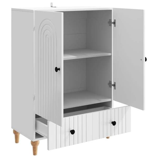 Maison Exclusive - Buffé Vit glänsande 66 x 34,5 x 95 cm Ingenjörsträ Vit